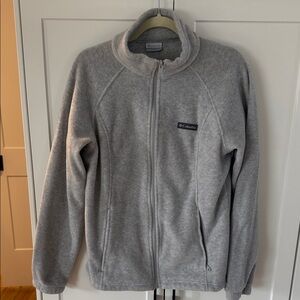 Columbia Light Gray Full-Zip Fleece Jacket